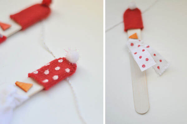 Wooden Snowmen Garland 10