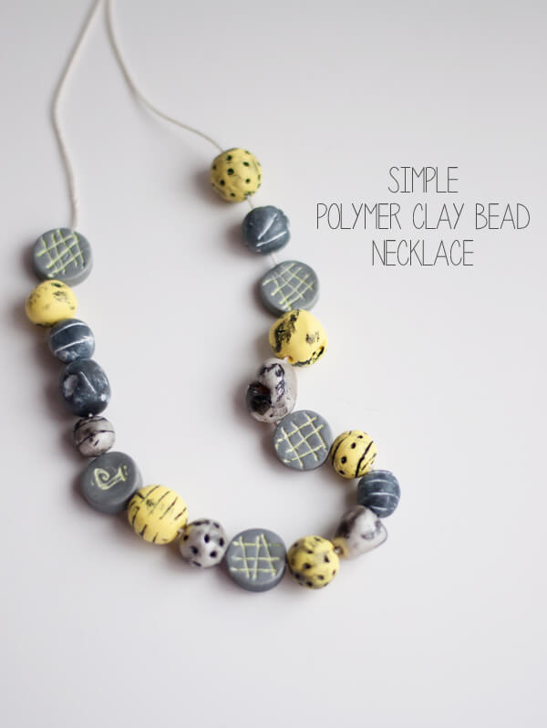 Simple Polymer Clay Bead Necklace • this heart of mine