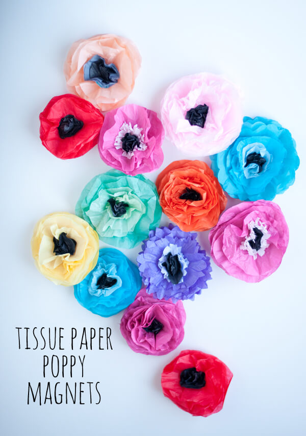 Tissue Paper Poppy Magnets This Heart Of Mine